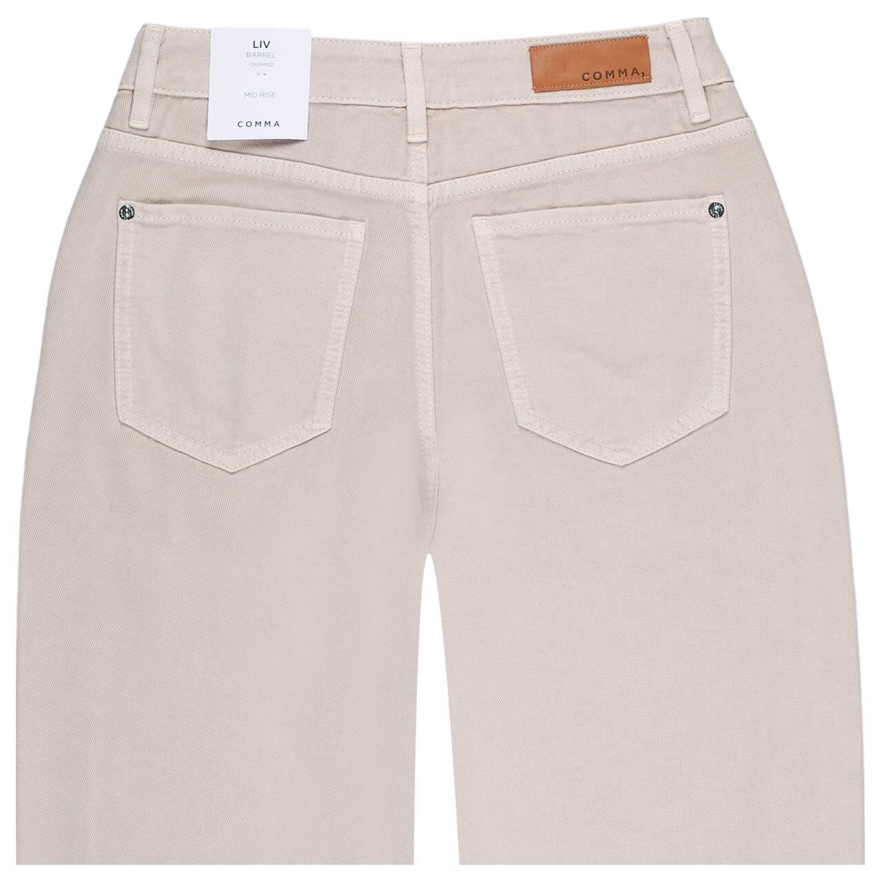 Damen 7/8 Jeans Liv Barrel von Comma in Beige, detaillierte Rückansicht