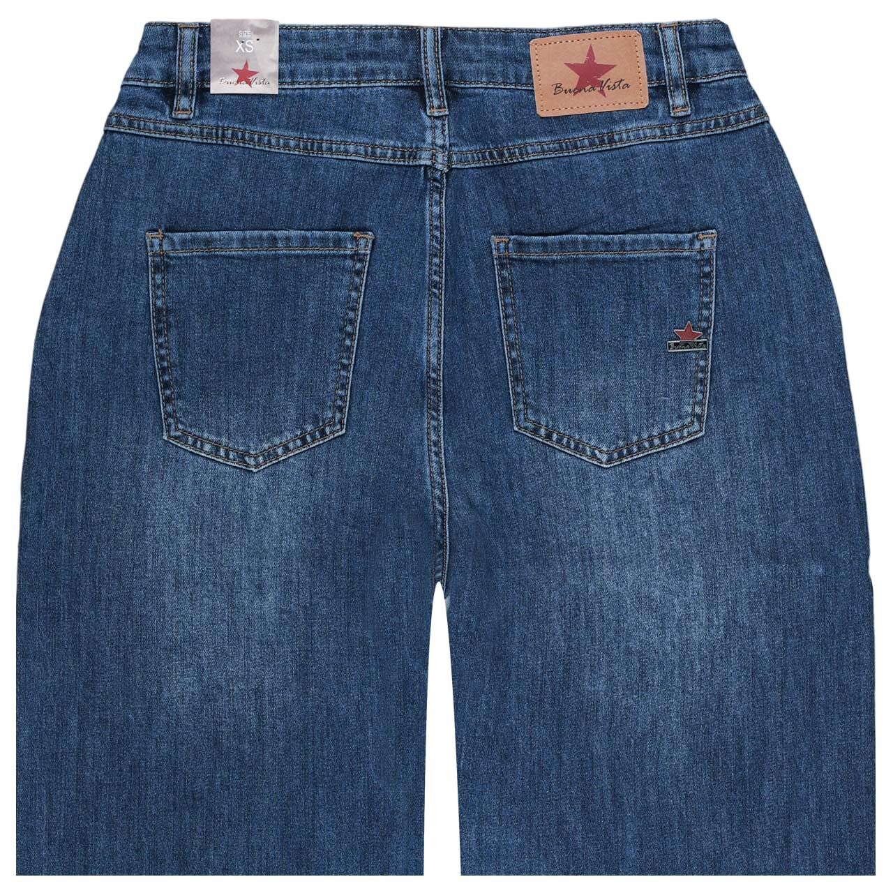 Damen 7/8 Jeans Ballon von Buena Vista in Blau verwaschen, detaillierte Rückansicht