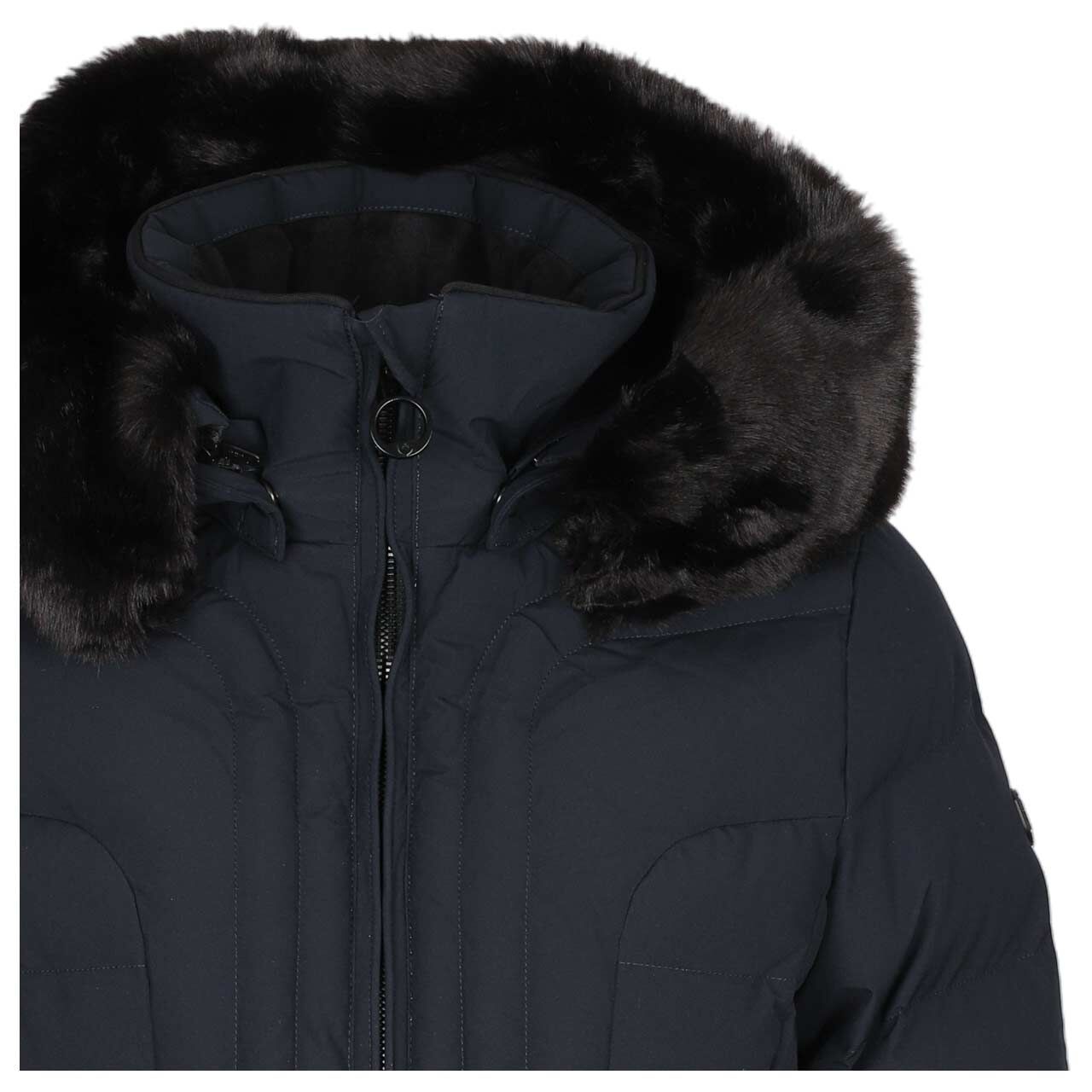 Damen Jacke Belvedere/Belvitesse Long von Wellensteyn in Dunkelblau mit der Modellnummer BVDL-565, Detailsansicht vorne