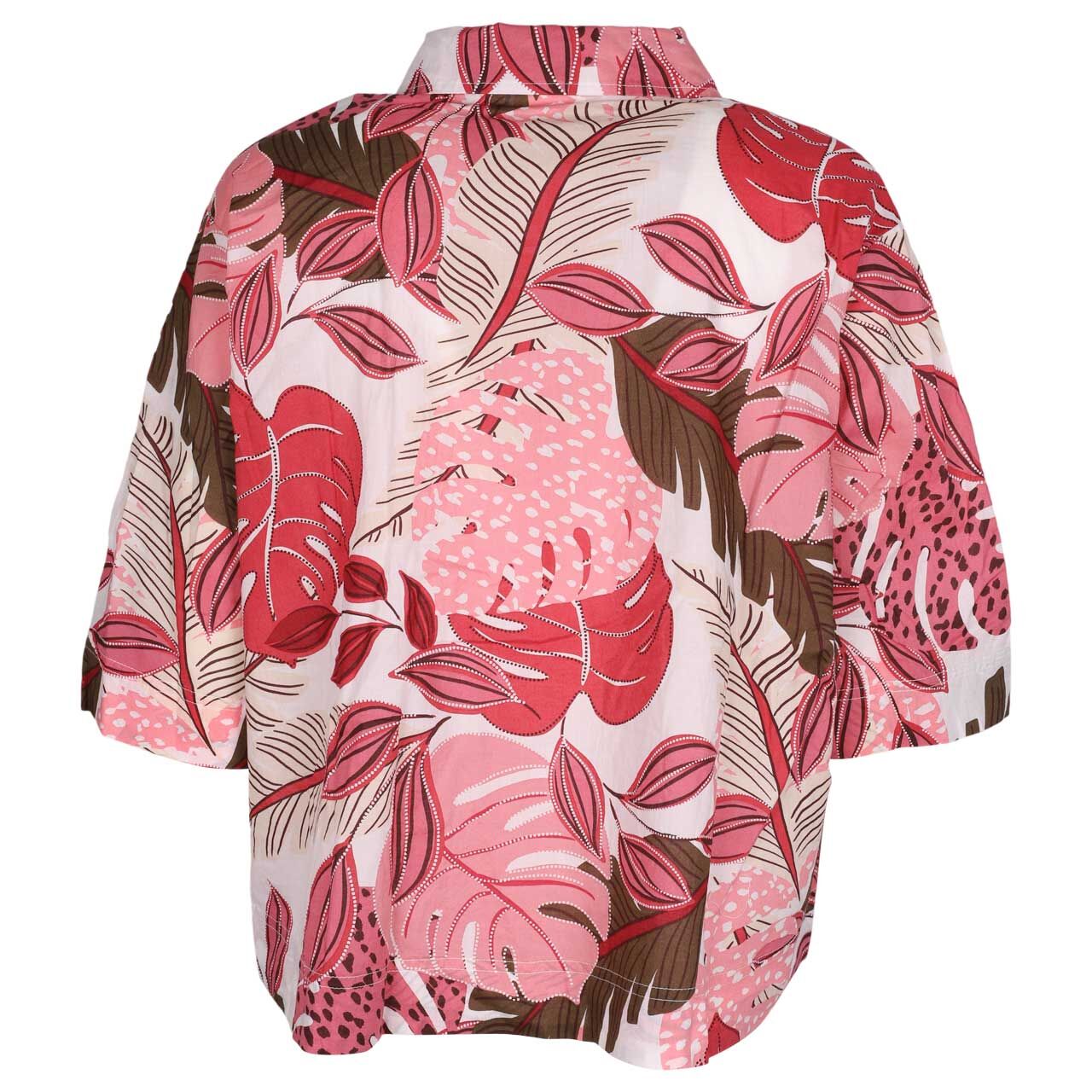 Damen Kurzarm Bluse von s.Oliver in Pink mit Print, Rückansicht