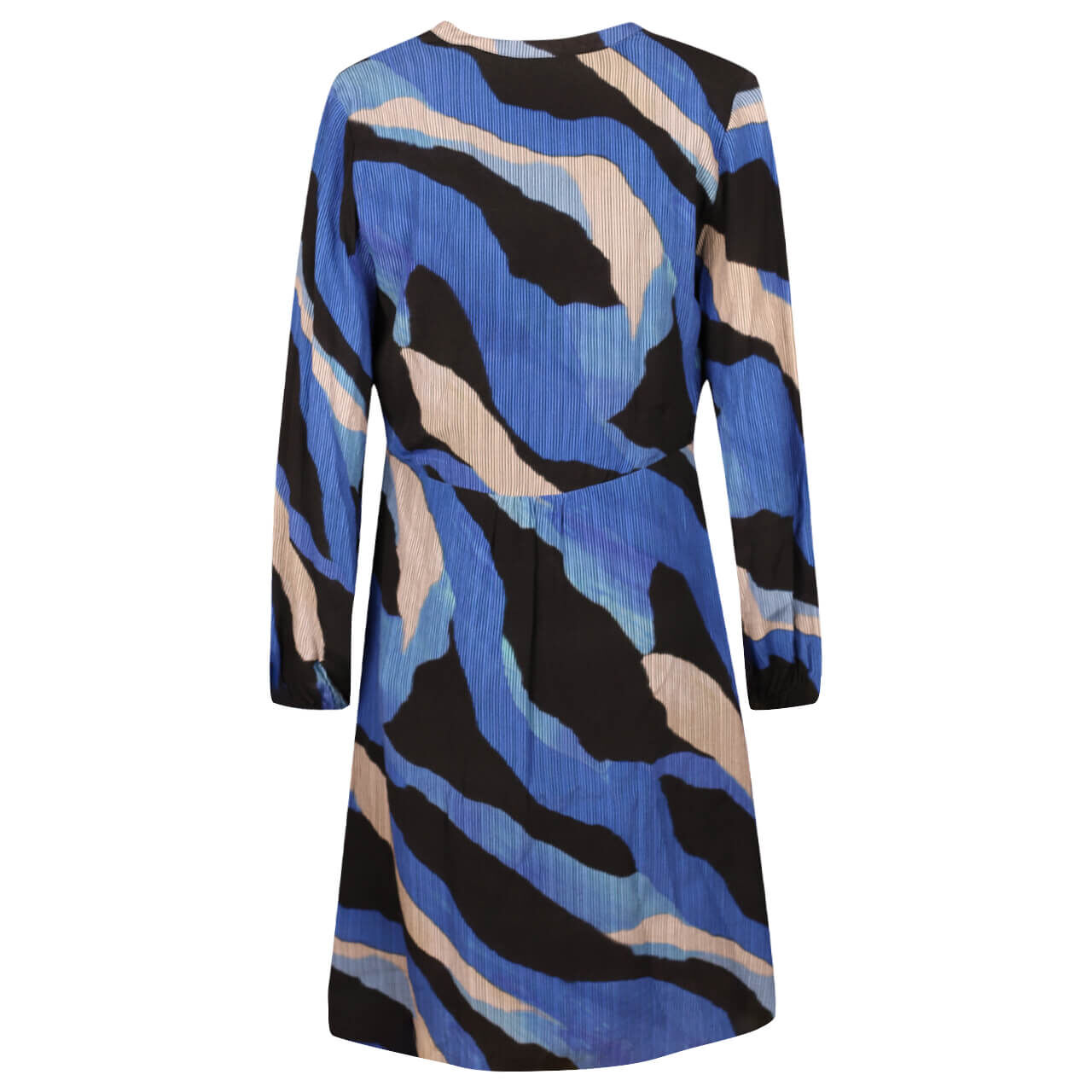 Comma Damen Langarm Kleid blue black printed