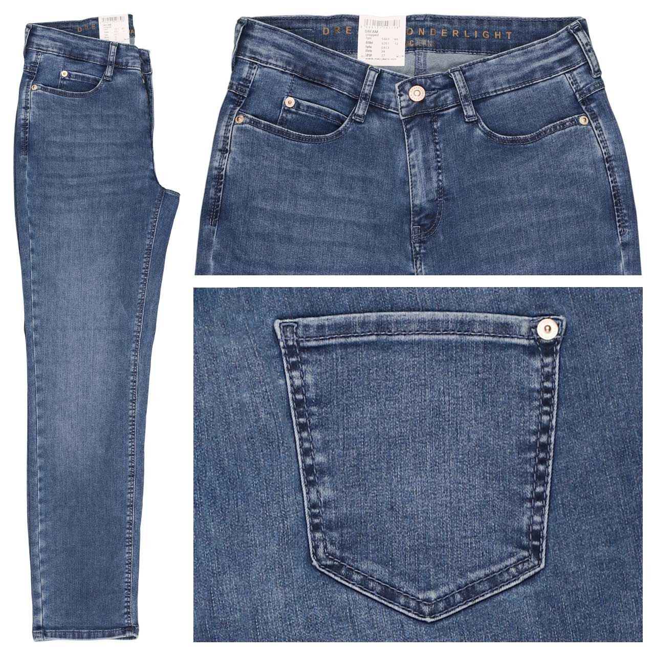 MAC Dream Cropped 7/8 Jeans mid light blue wash wonderlight