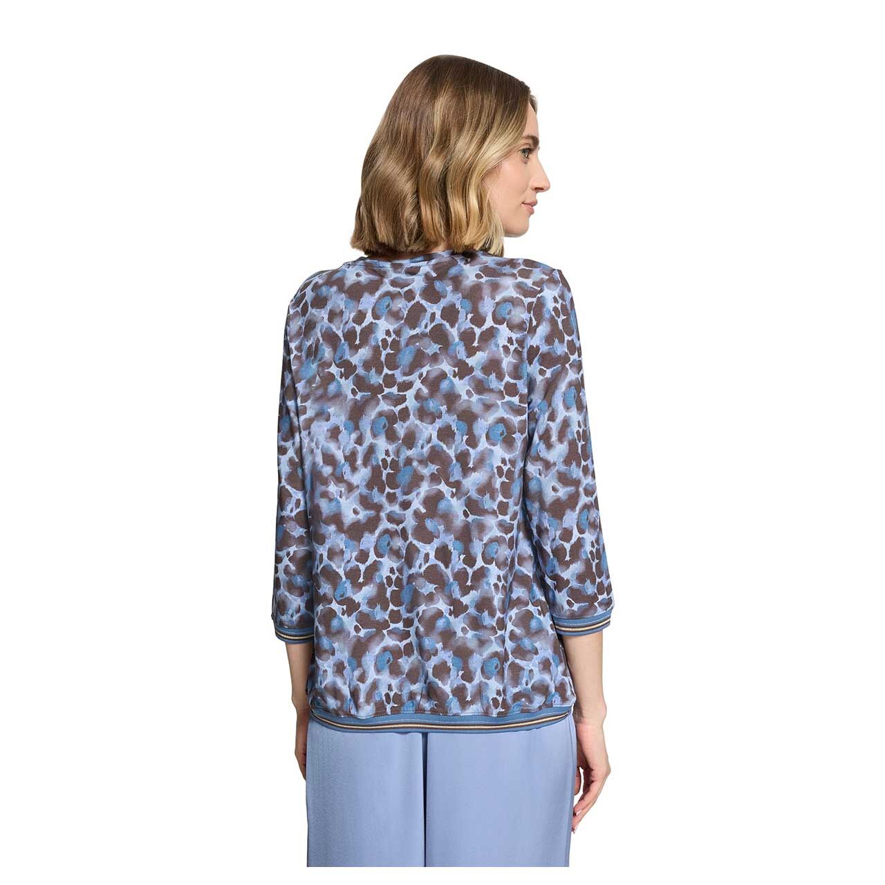 Damen 3/4 Arm Shirt von Betty Barclay in Blau mit Print, Rückansicht am Model