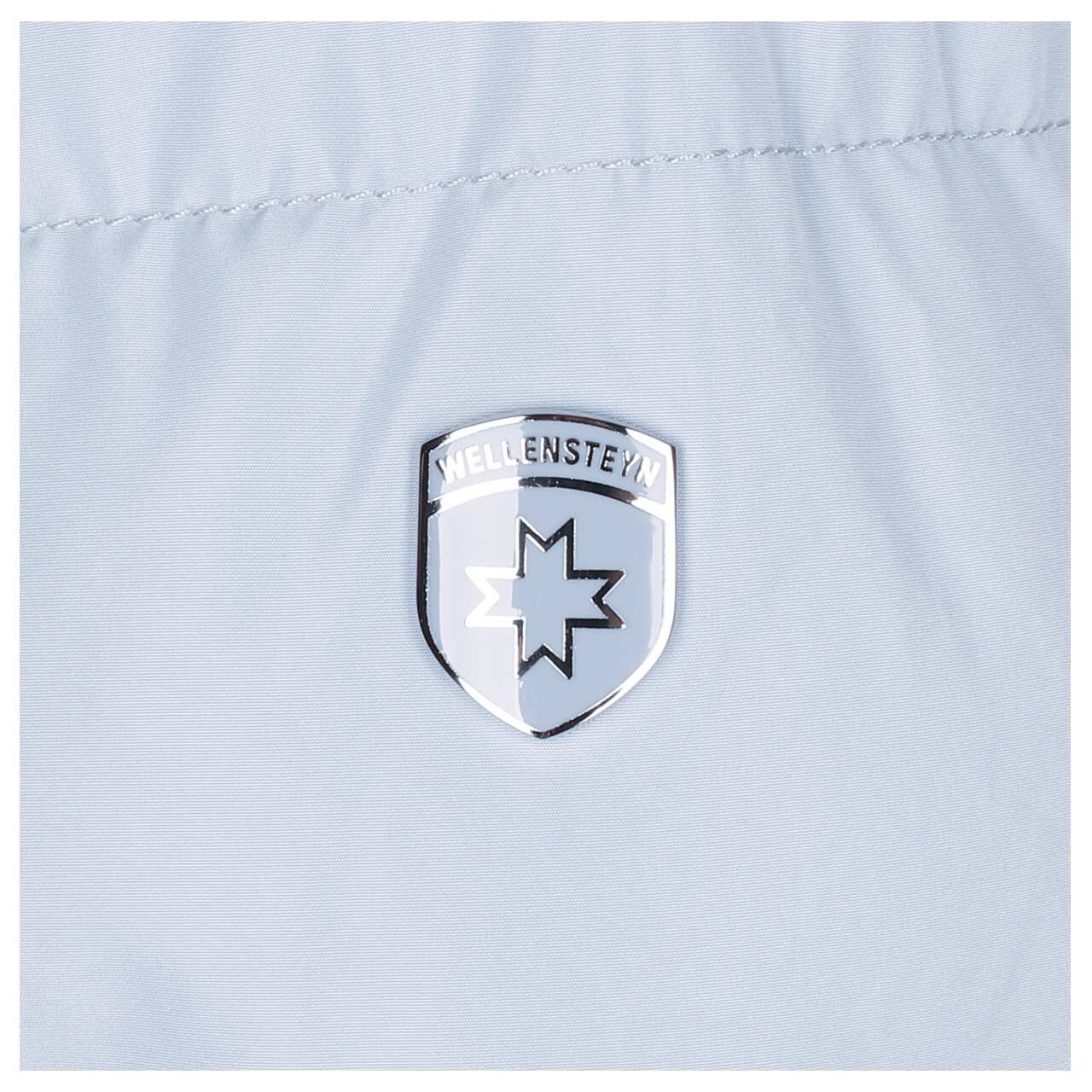 Damen Jacke Cordoba Short von Wellensteyn in Grau-Blau, Detailansicht vom Logo