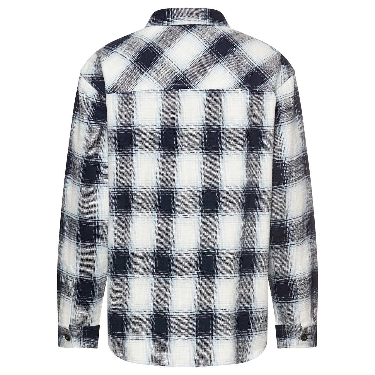 Damen Langarm Bluse von Camel active in Dunkelblau kariert, Rückansicht