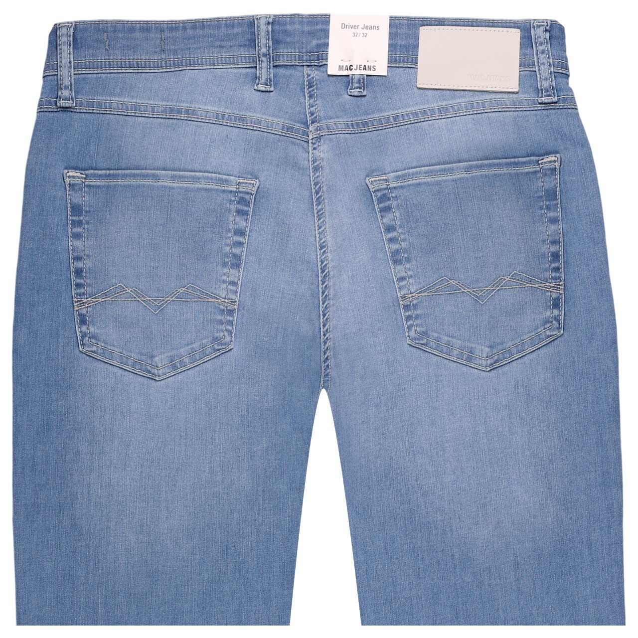 Stretch Herrenjeans Flexx von MAC in Hellblau verwaschen, detaillierte Rückansicht