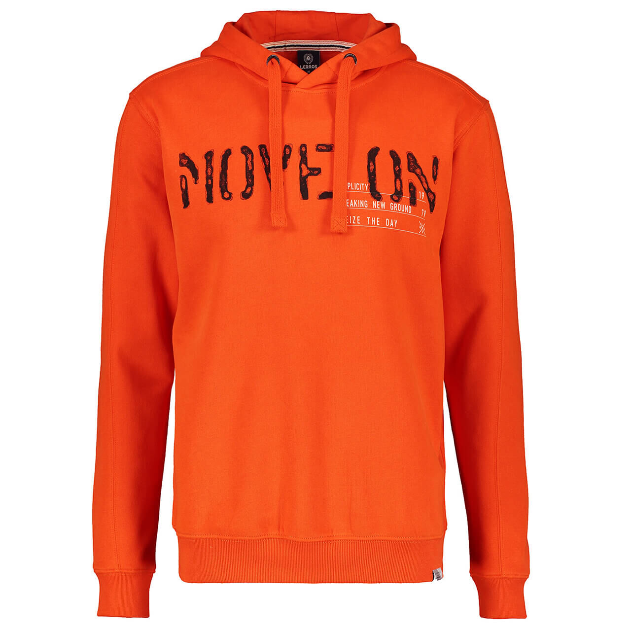 Lerros Hoodie Sweatshirt für Herren in Orange mit Print, FarbNr.: 335
