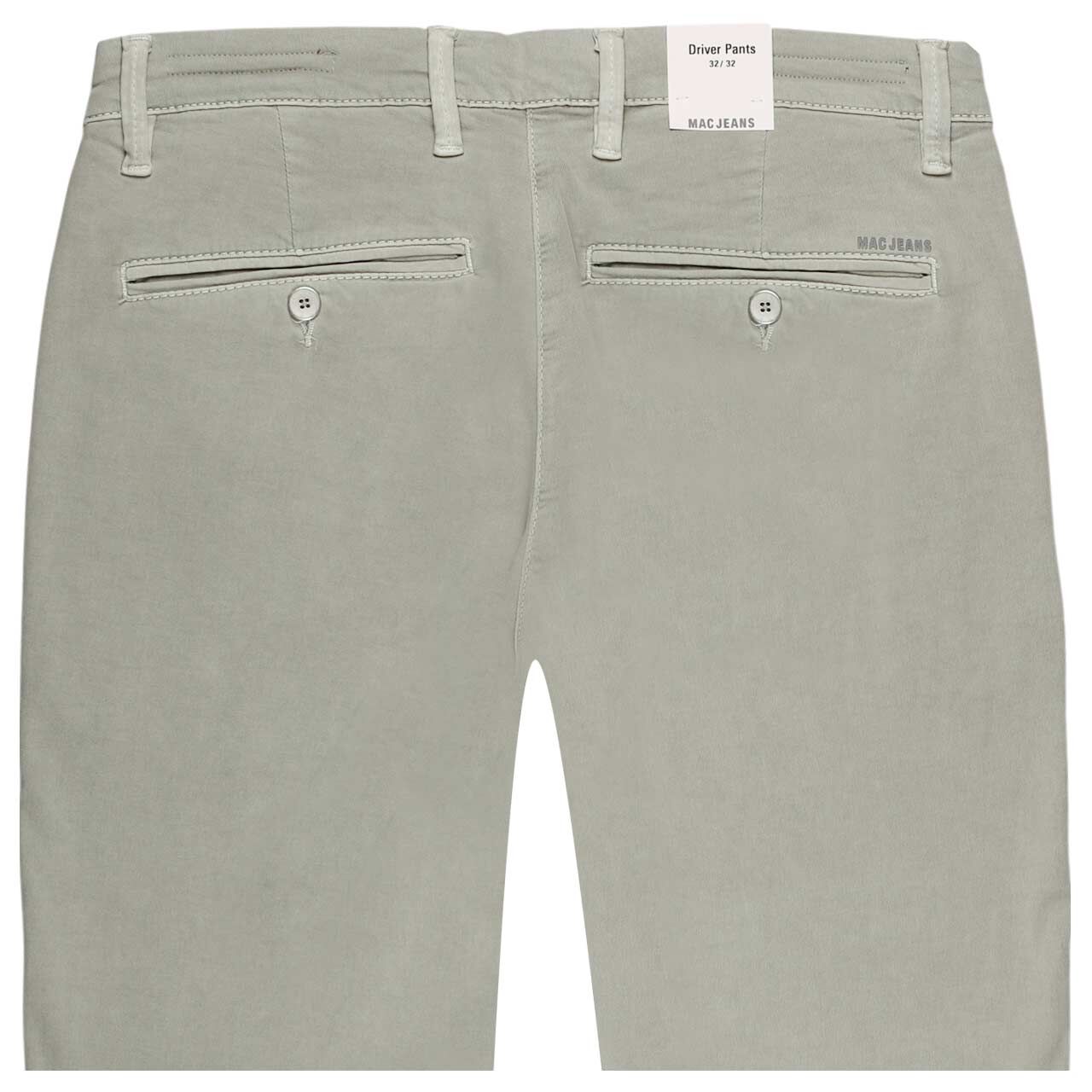 Herren Chino Baumwollhose Flexx Driver Pants von MAC in Pastellgrün, detaillierte Rückansicht