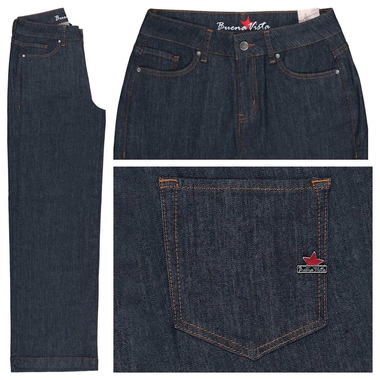 Buena Vista Wide Leg Stretch Denim Jeans rinse wash