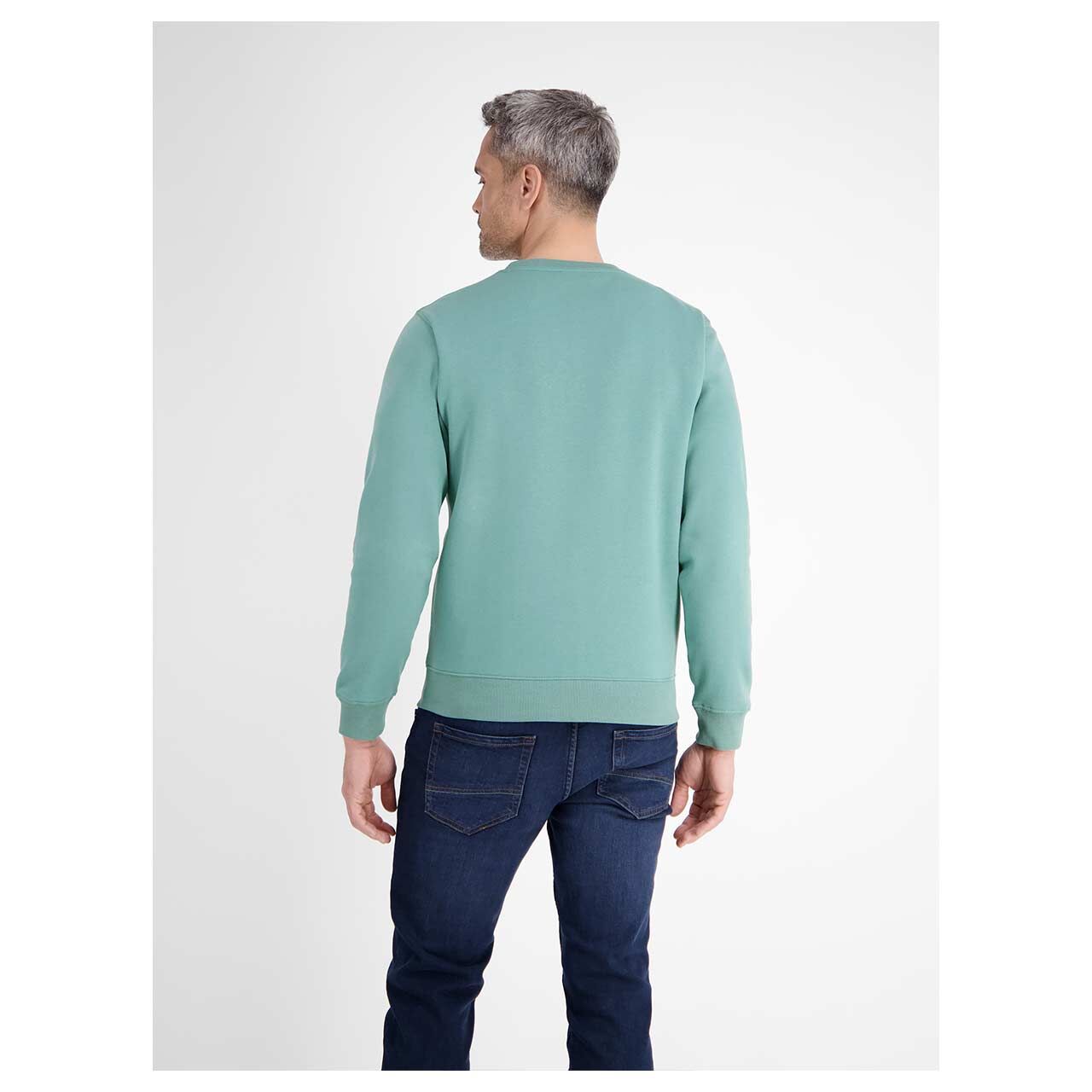 Herren Sweatshirt von Lerros in Türkis, Rückansicht Model