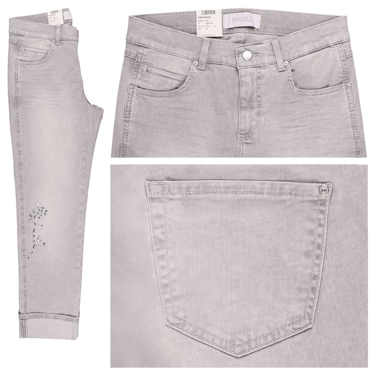 Angels Cira 7/8 Pailletten Jeans light grey random used boho