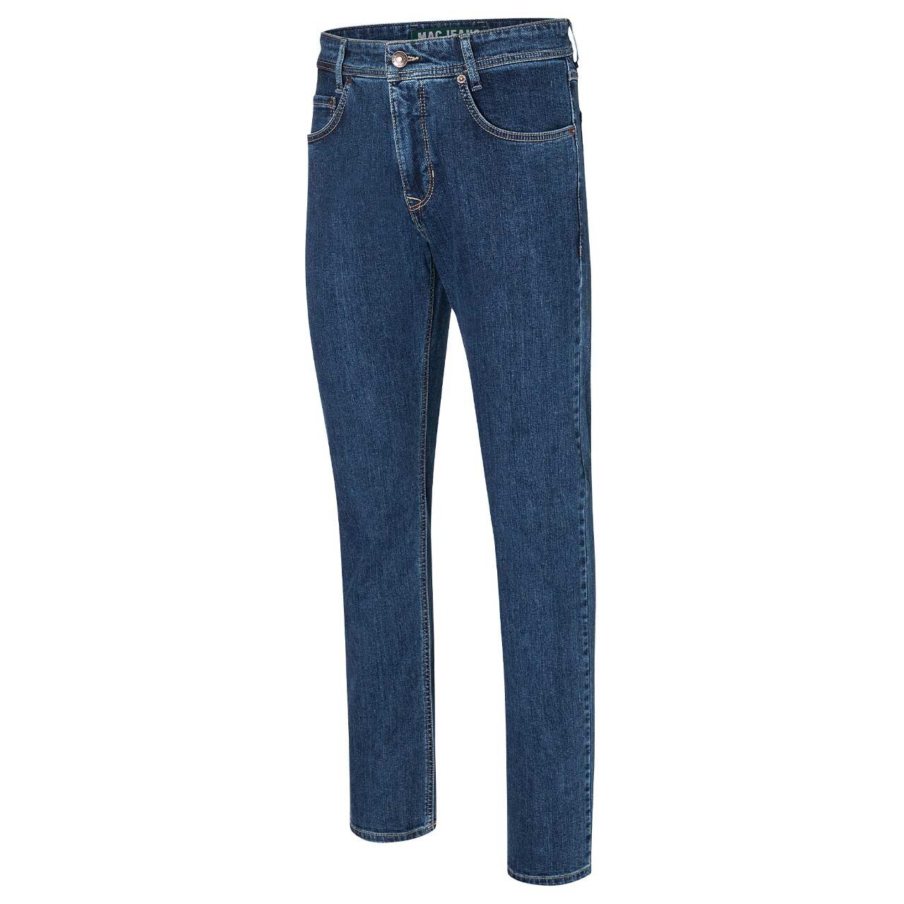 Stretch Herrenjeans Arne von MAC in Mittelblau angewaschen, Seitenansicht