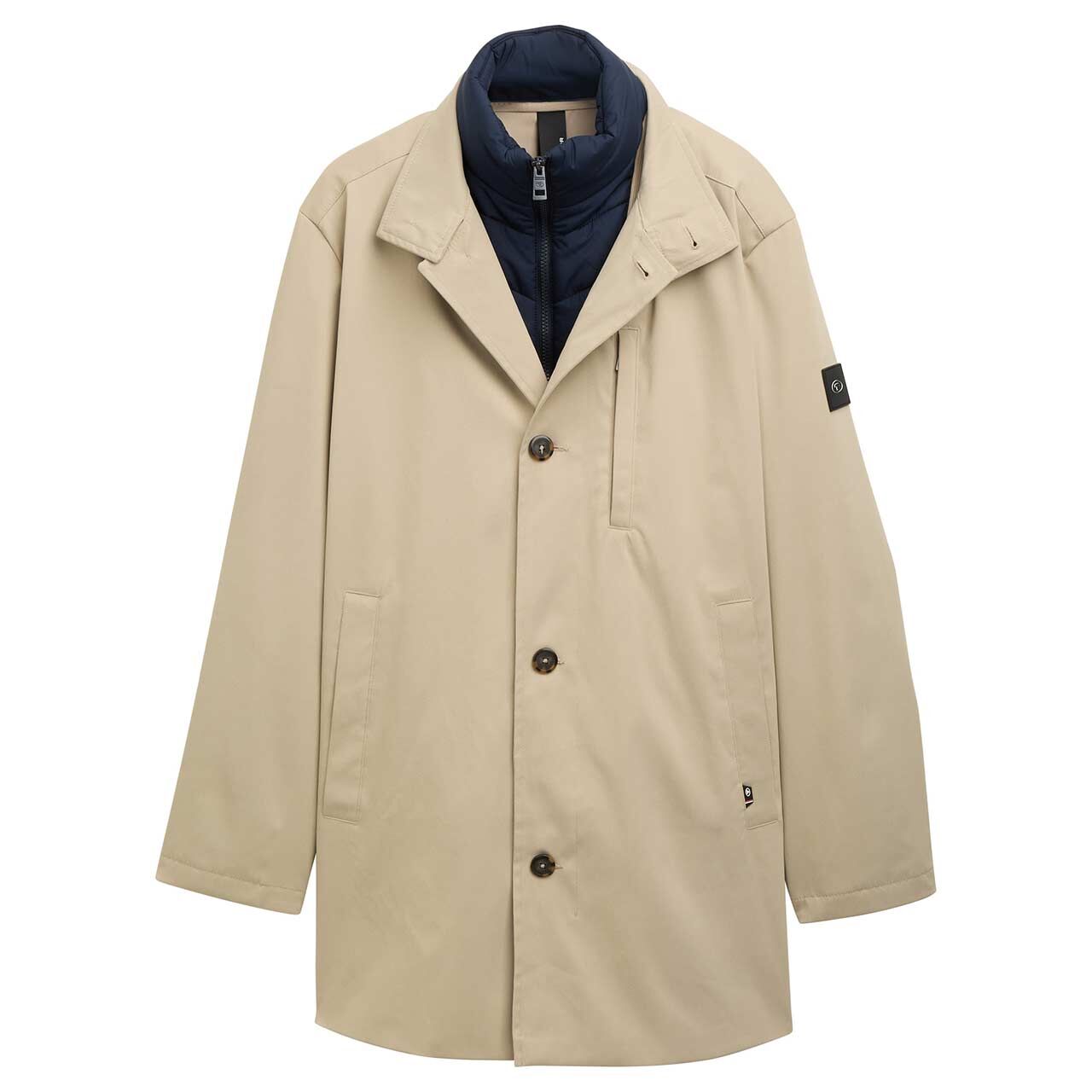 Tom Tailor Herren Mantel 2-in-1 Casual Coat cement beige Tom Tailor Herren Mantel 2-in-1 Casual Coat cement beige