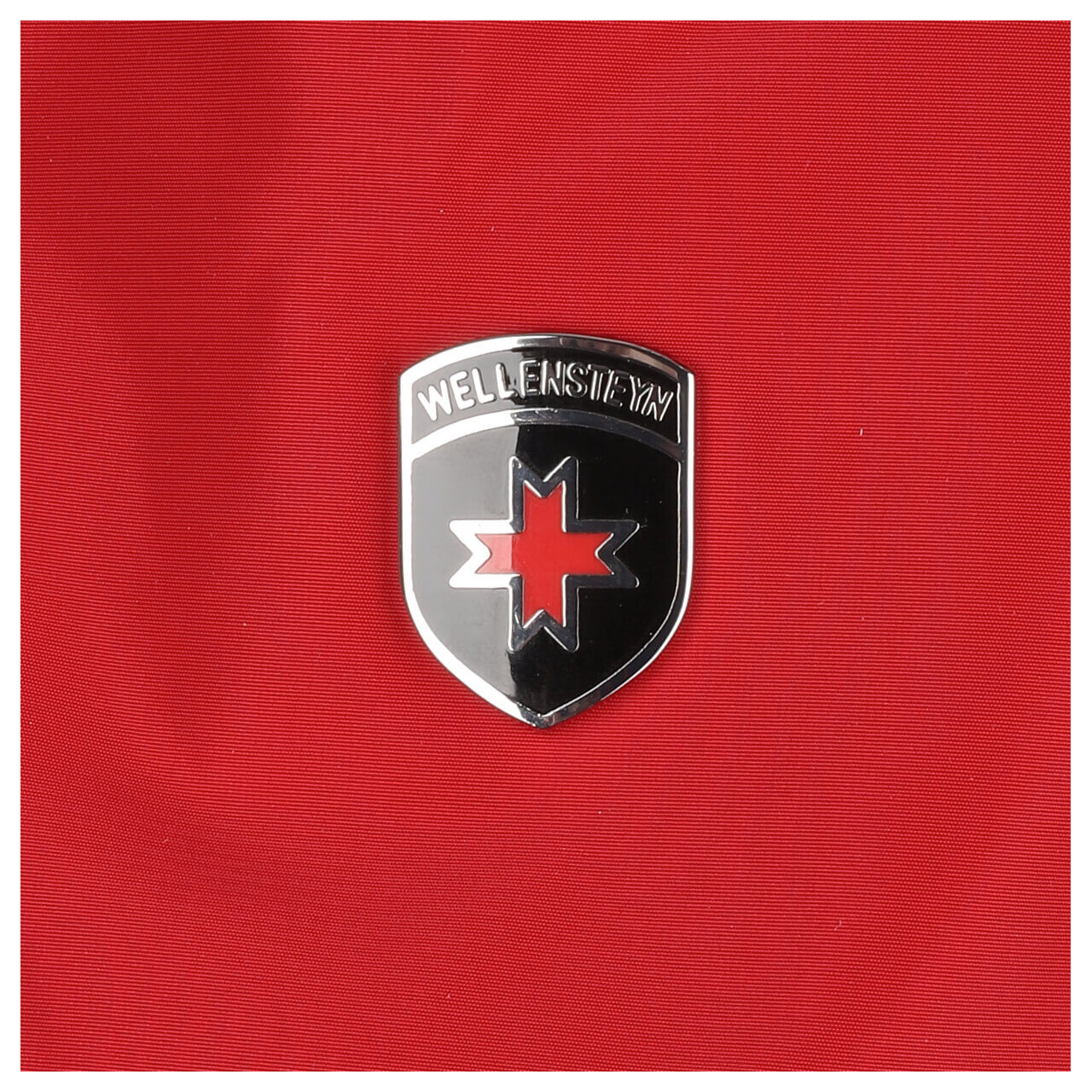 Damen Jacke Stockholm von Wellensteyn in Rot, Detailansicht Markenlogo