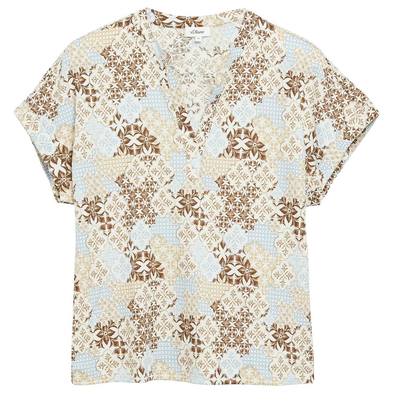 s.Oliver Damen T-Shirt teak brown print