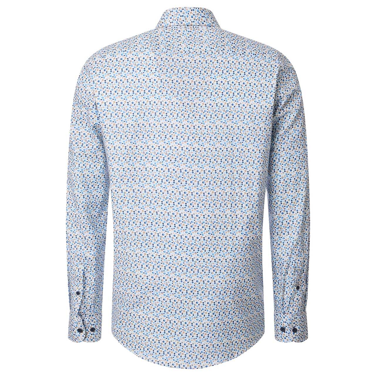 Herren Langarm Hemd von Casa Moda in Blau mit Print, Rückansicht