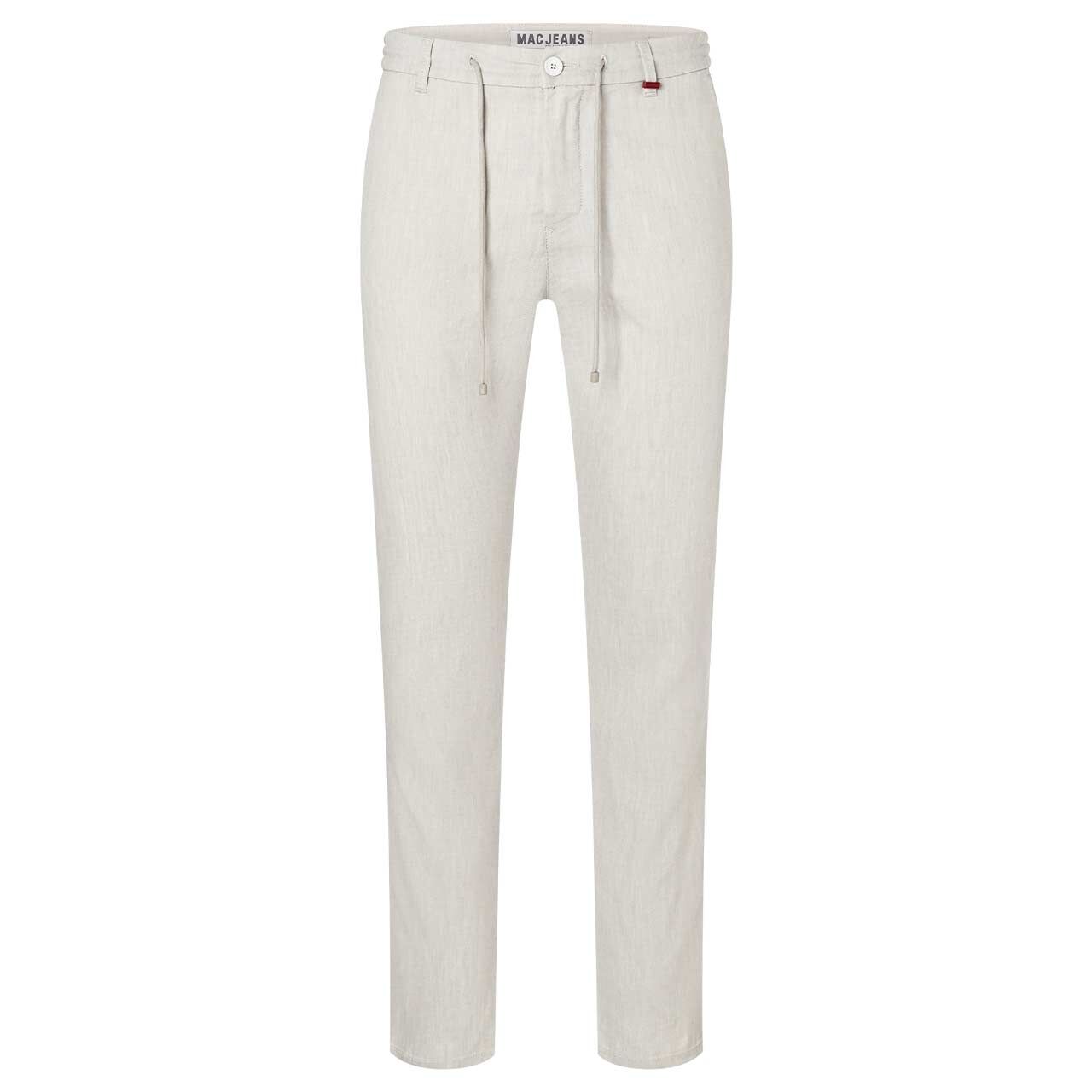 Herren Lennox Chino Leinenhose von MAC in Hellbeige, Vorderansicht