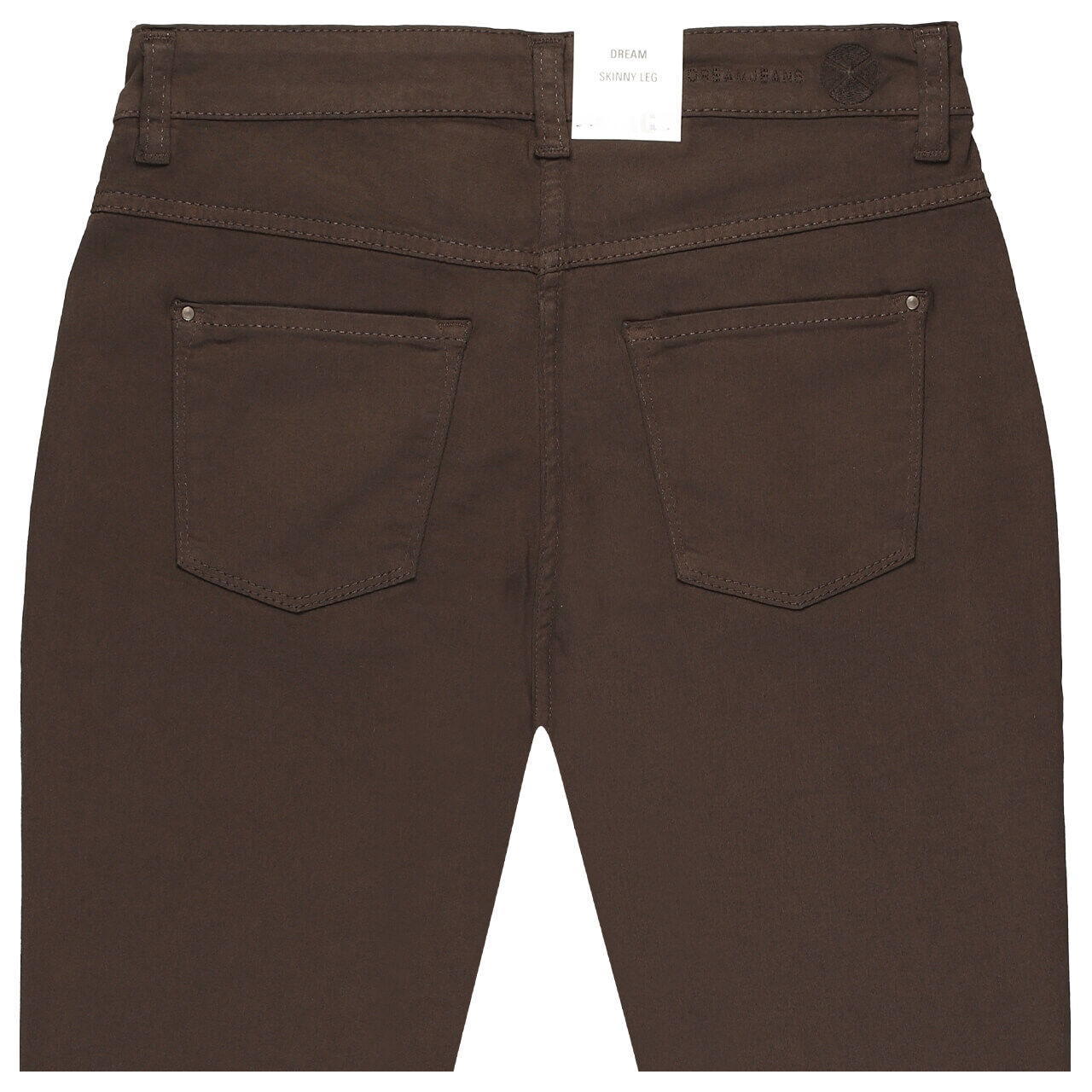 Stretch Damenjeans Dream Skinny von MAC in Dunkelbraun, detaillierte Rückansicht