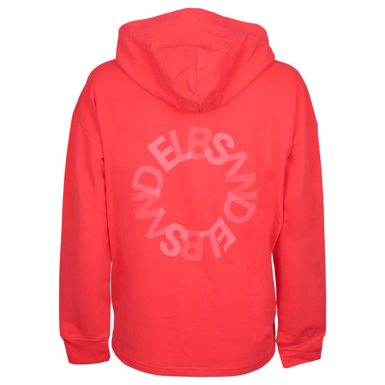 Damen Hoodie Sweatshirt Ela von Elbsand in Rot mit Print, Rückansicht