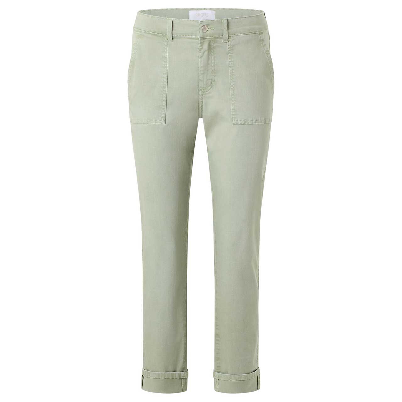 Stretch Damen Ankle Jeans Darleen Crop TU Worker von Angels in Jadegrün, Vorderansicht