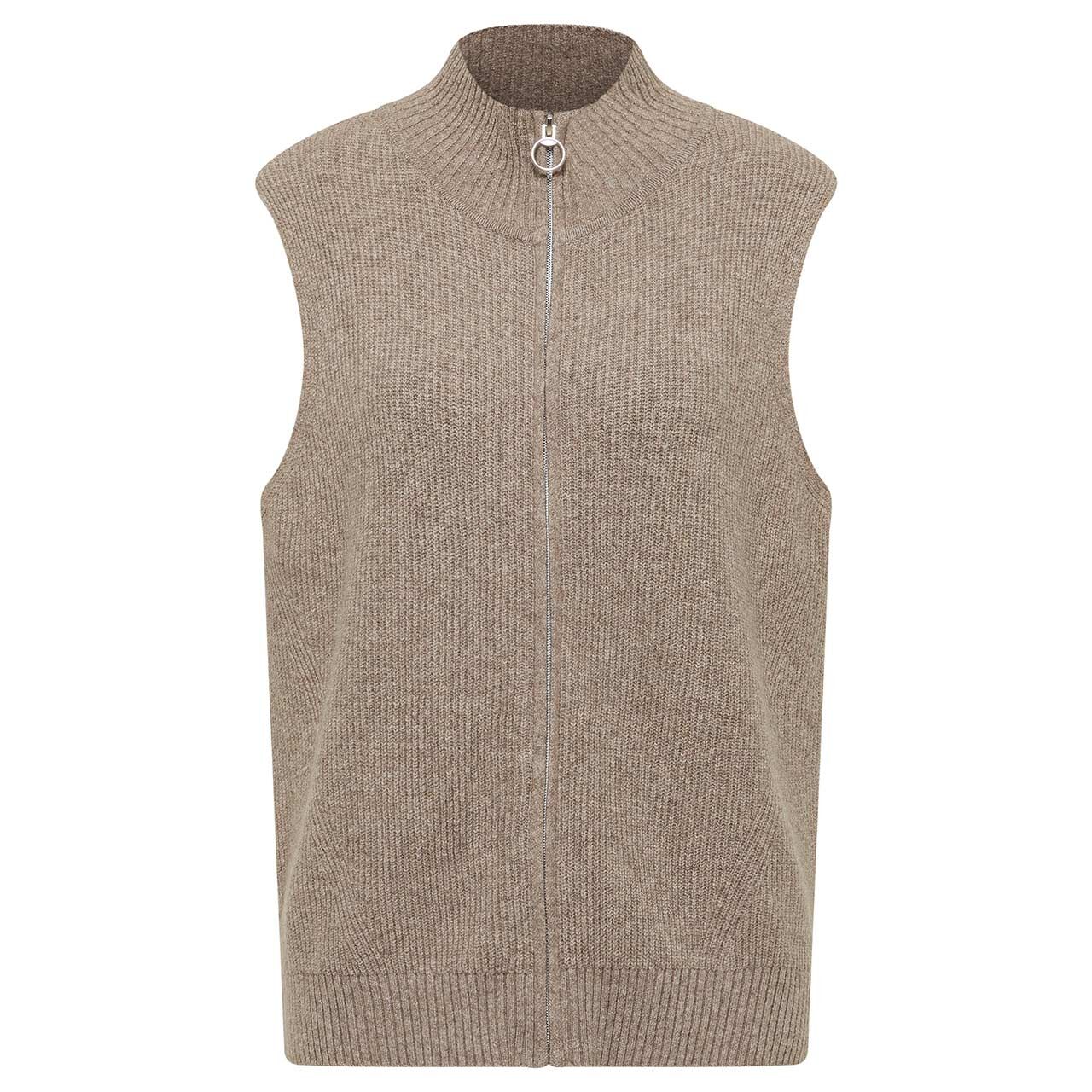 Cecil Damen Weste Cosy Rib Mix Vest toffee cream melange