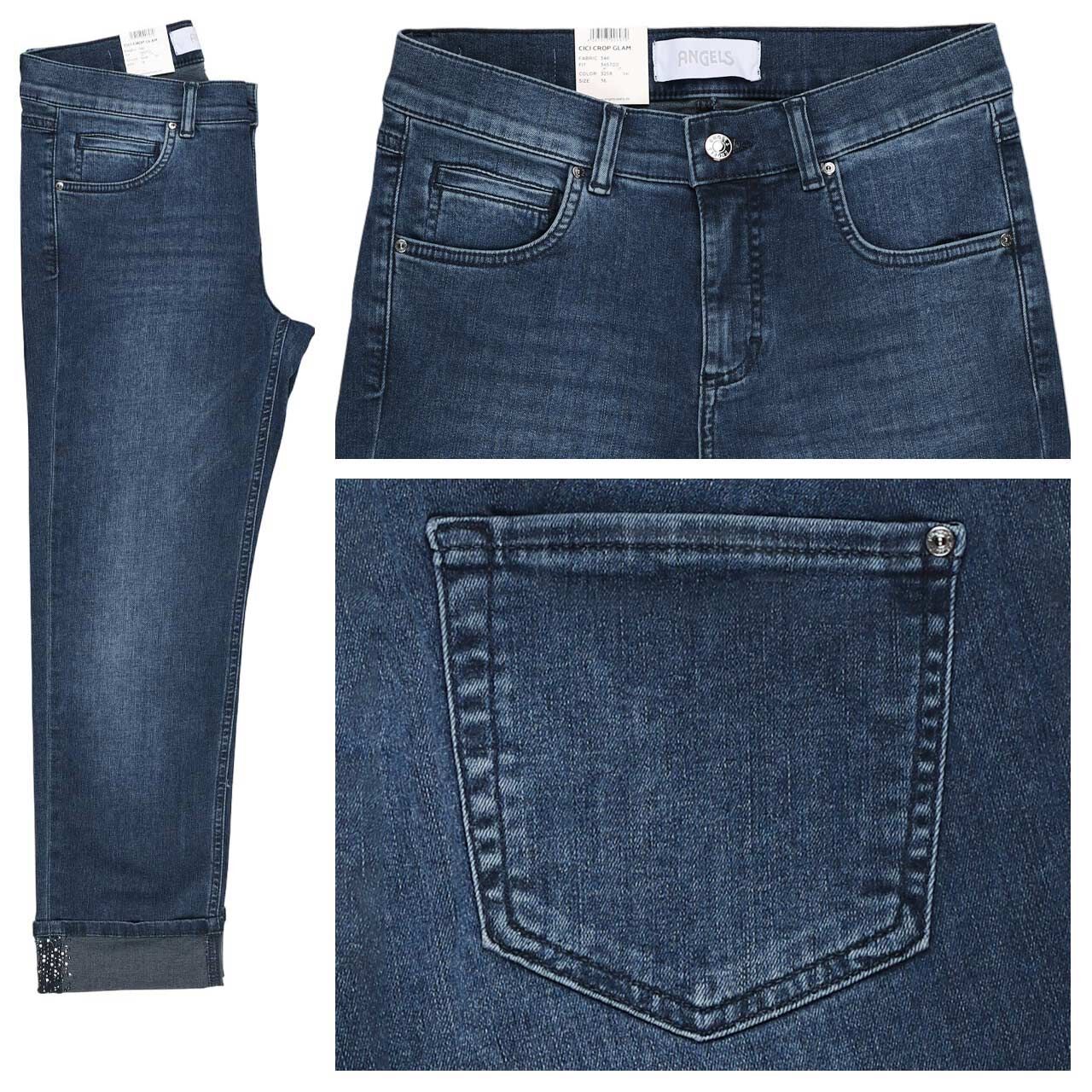 Angels Cici Crop Glam 7/8 Jeans Strass stone used buffi