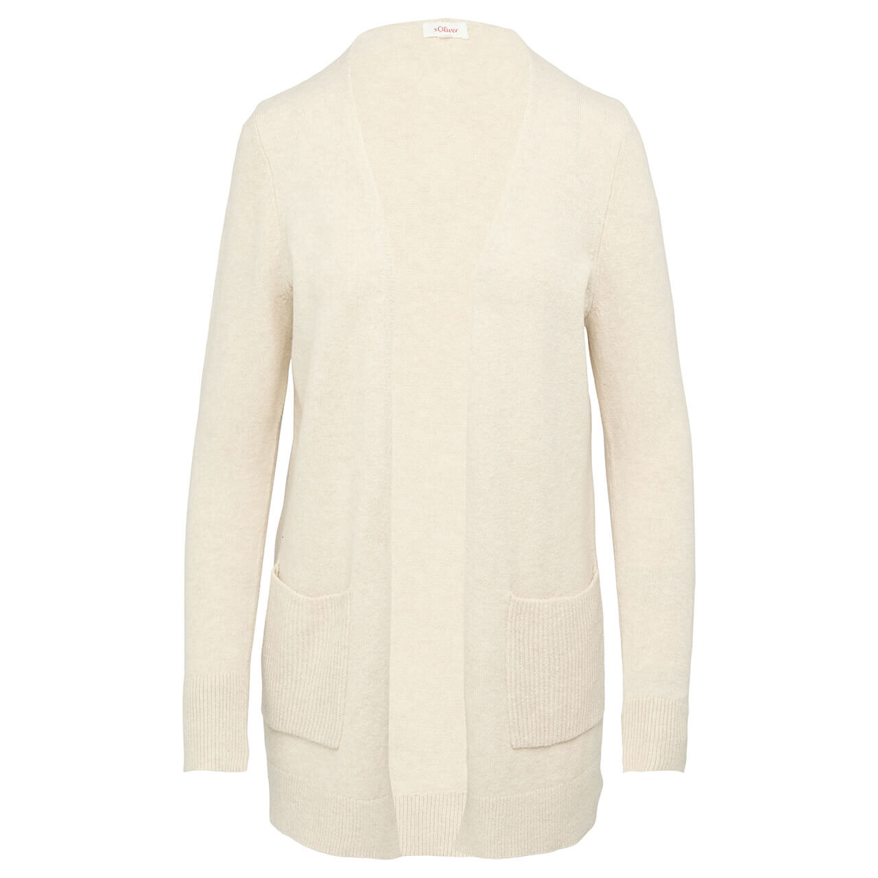 s.Oliver Damen Long Strickjacke taupe melange 