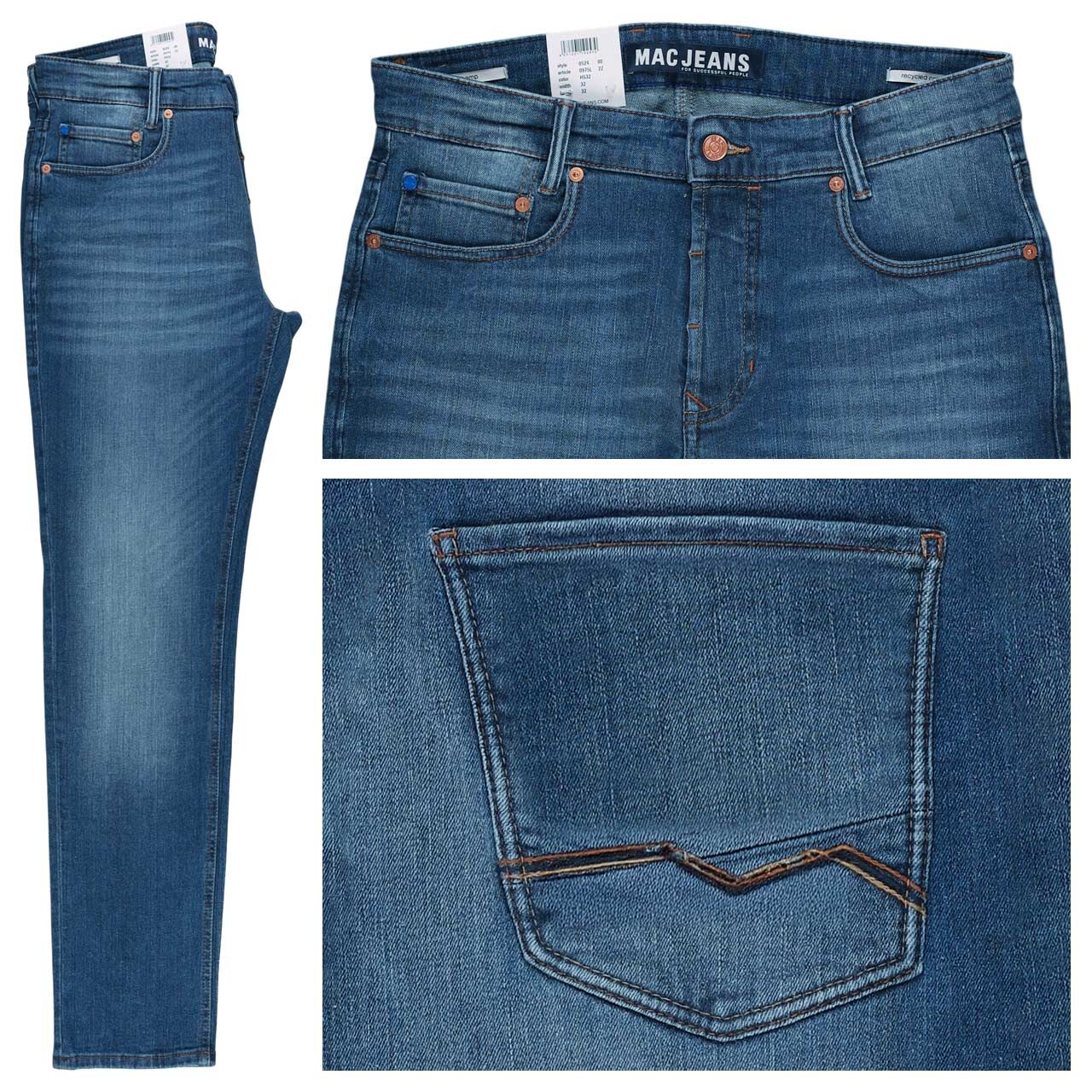 MAC Arne Pipe Jeans hemp mid blue authentic wash
