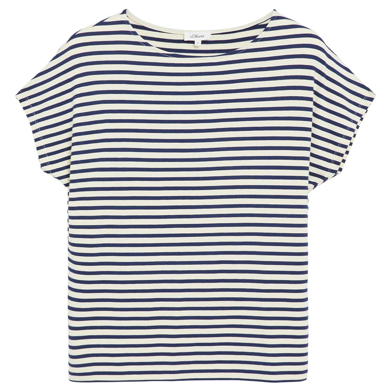 s.Oliver Damen T-Shirt deep midnight blue striped