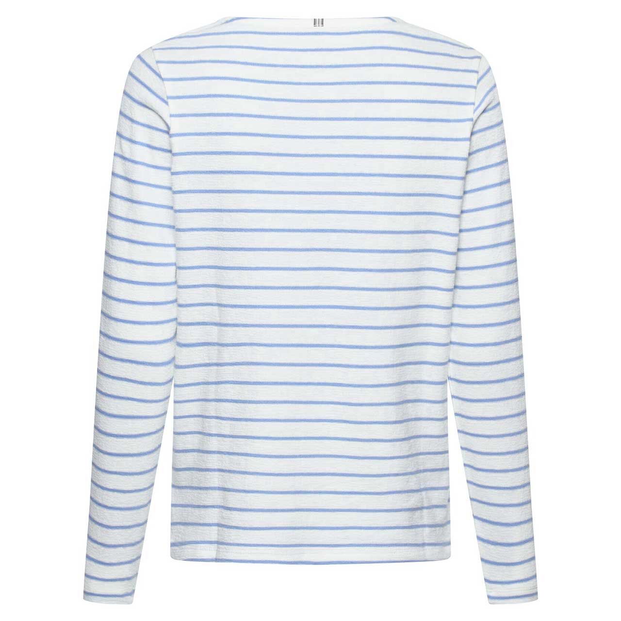 Damen Langarm Shirt von Camel active in Hellblau gestreift, Rückansicht