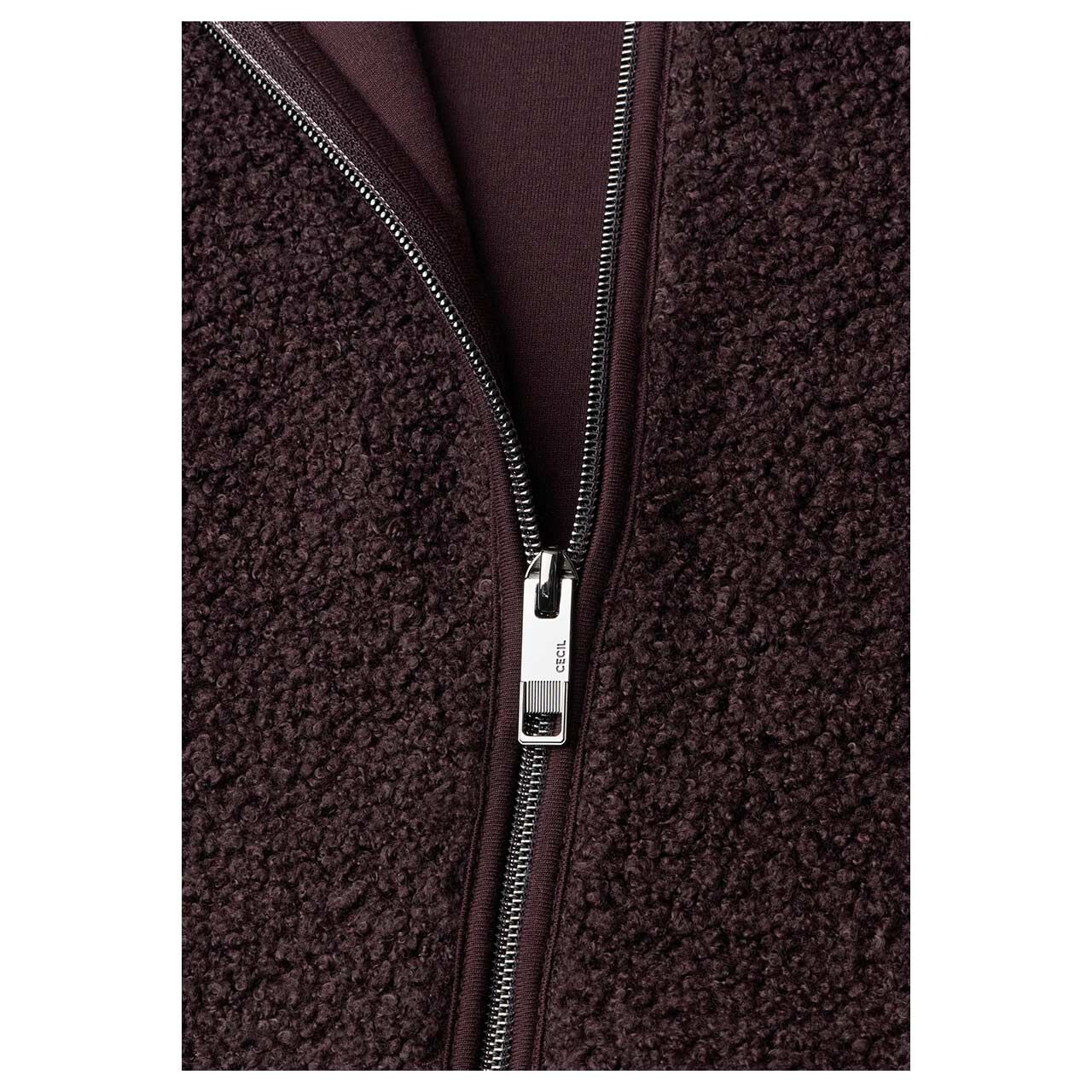 Cecil Damen Teddyjacke Solid Jacket berry red