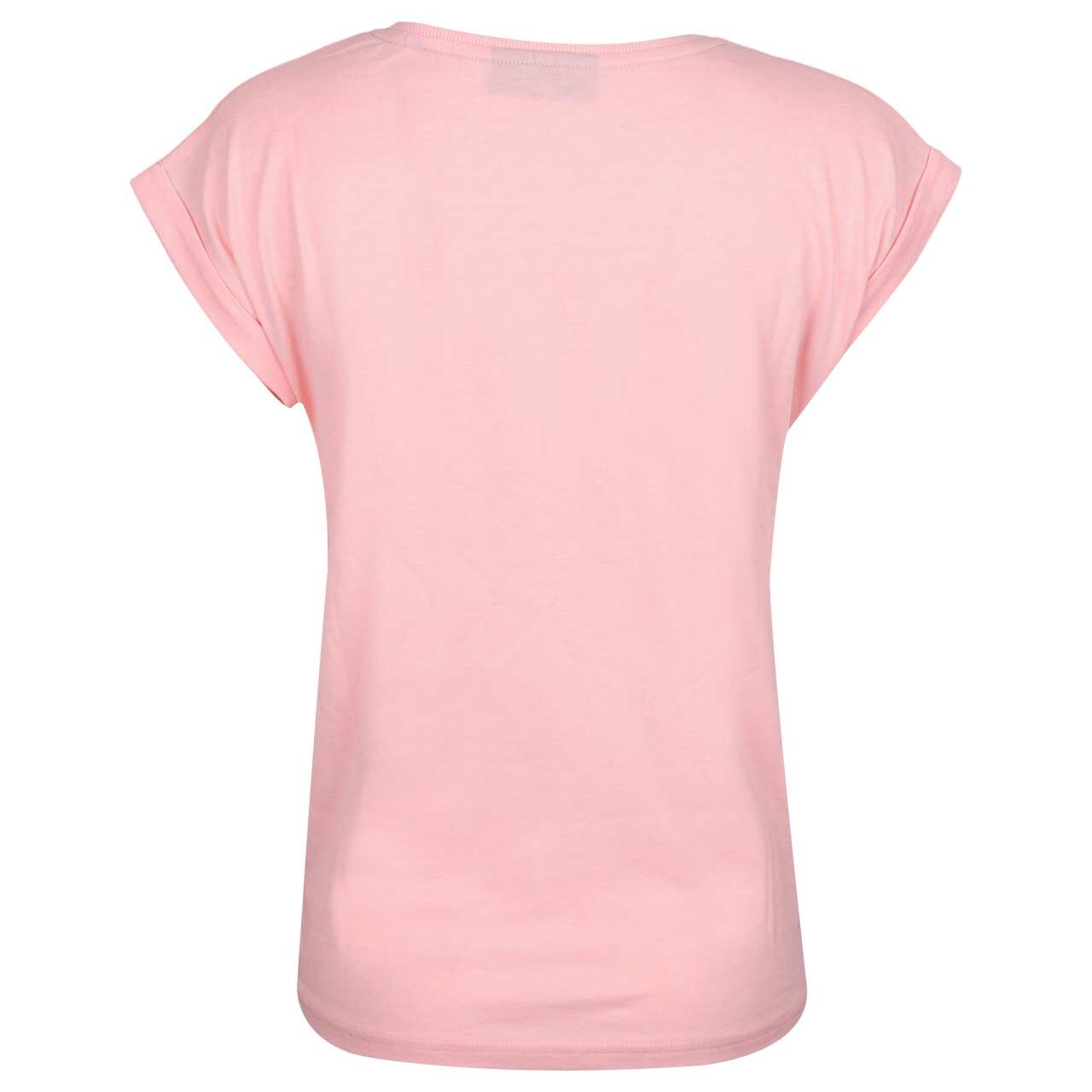 Damen T-Shirt Eldis von Elbsand in Rosa meliert mit Print, Rückansicht