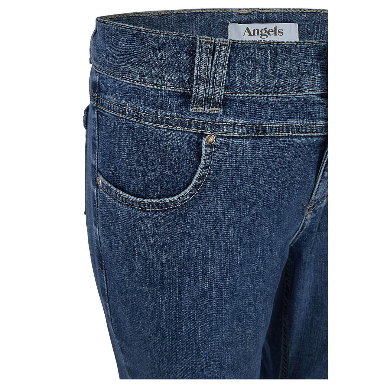 Angels Skinny Button Jeans mid blue