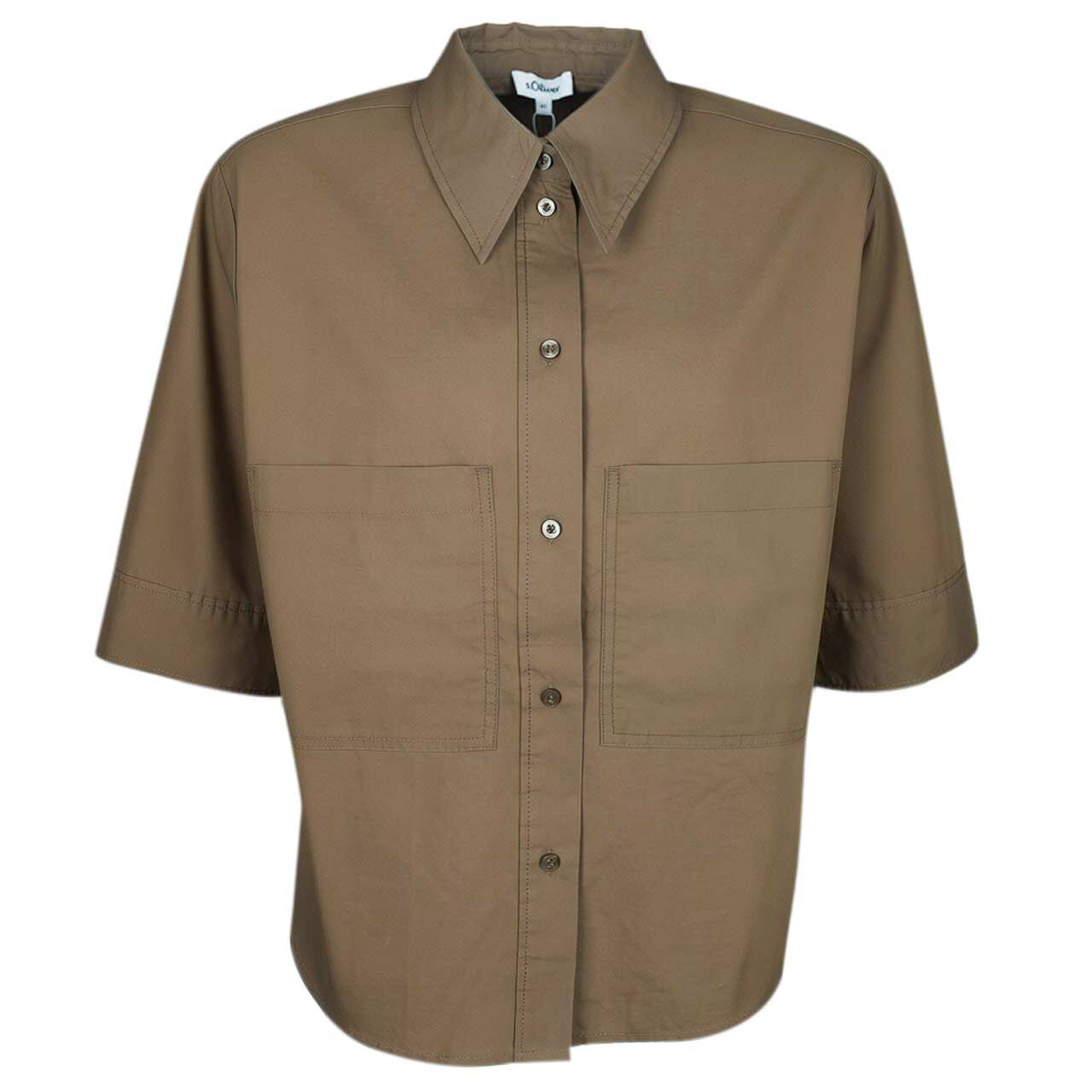 s.Oliver Damen Kurzarm Bluse teak brown