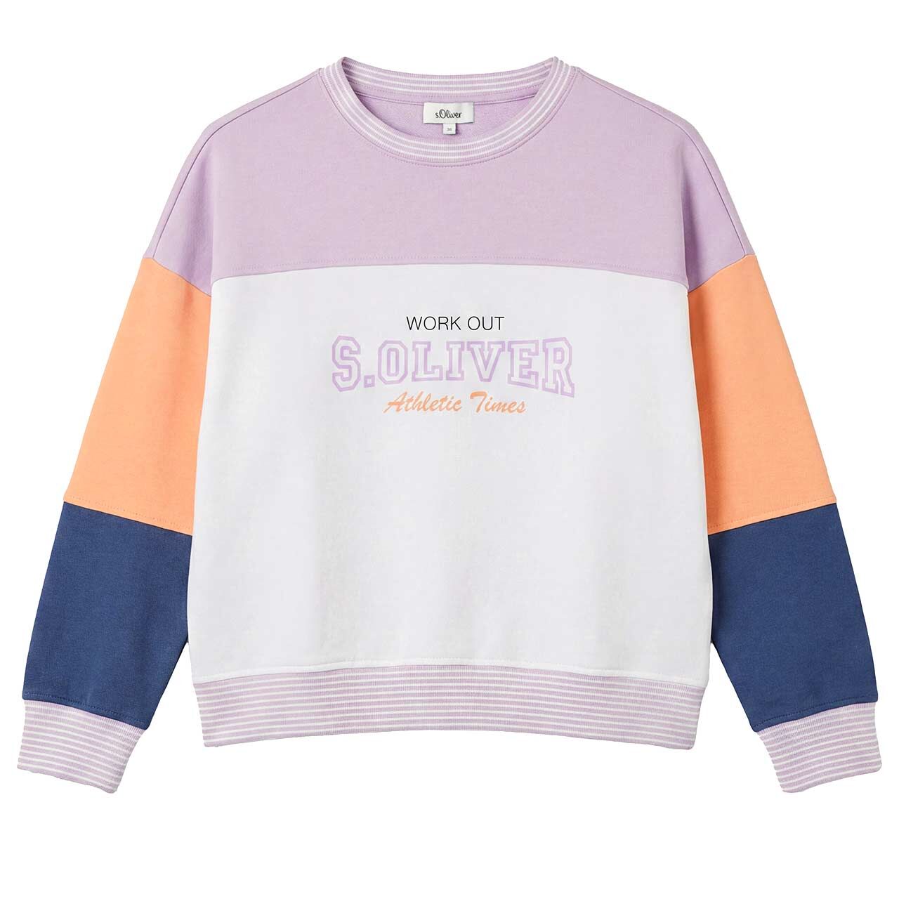 s.Oliver Damen Sweatshirt white lilac printed