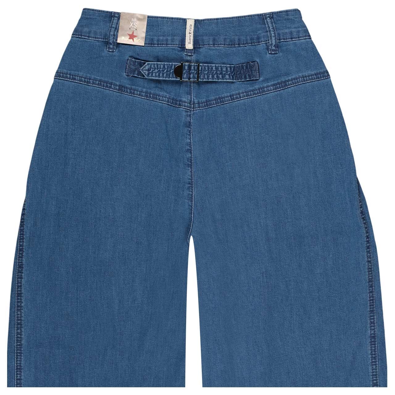 Stretch Damenjeans Caribbean Palazzo 7/8 Air Denim von Buena Vista in Blau angewaschen, detaillierte Rückansicht