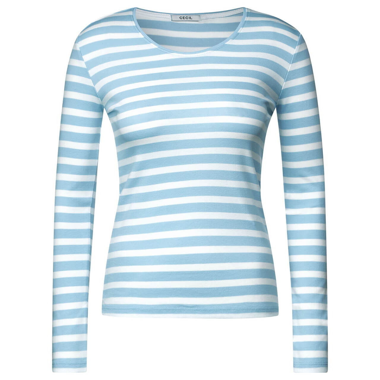 Cecil Pia Langarm Shirt faded blue stripes