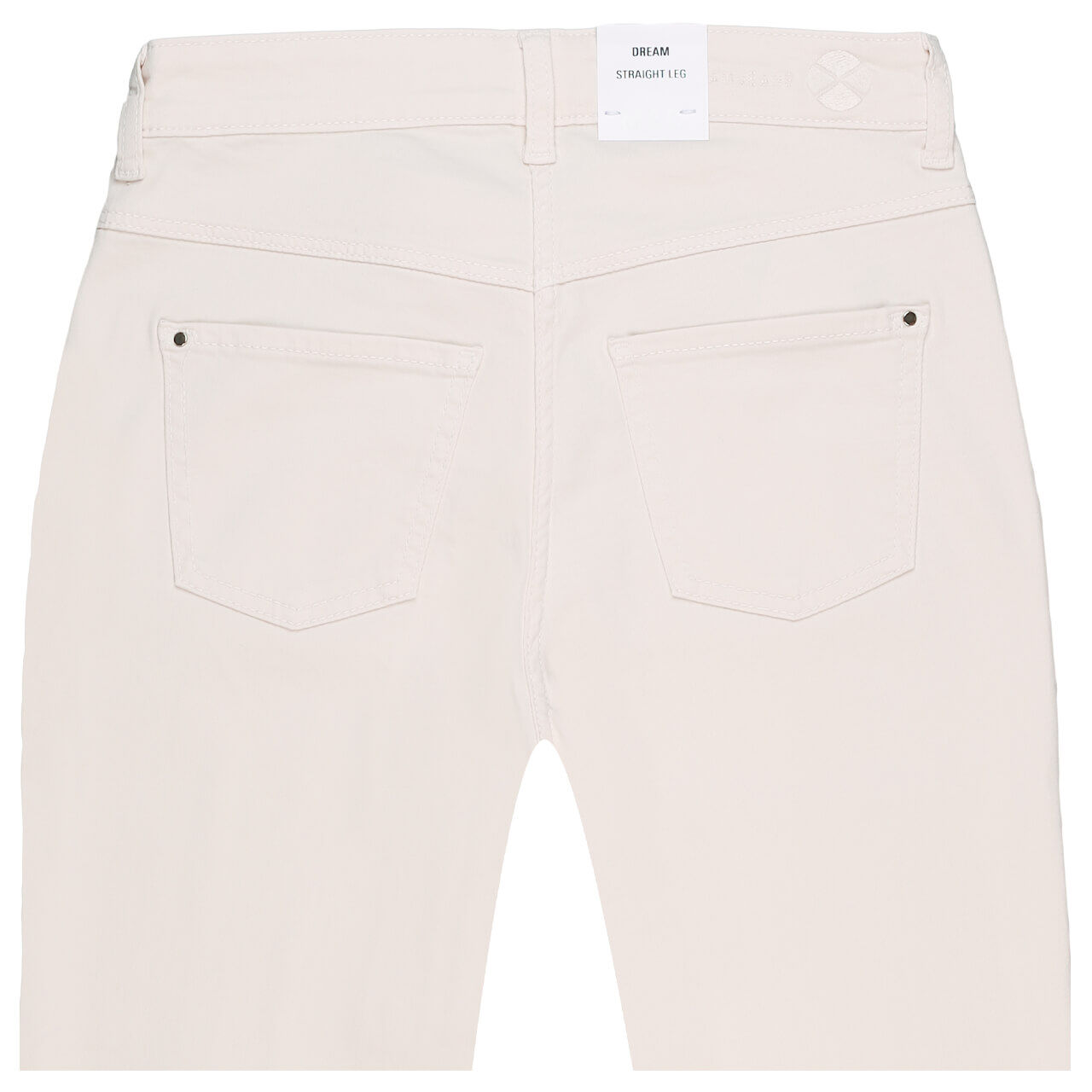 Stretch Damenjeans Dream von MAC in Cremeweiß, detaillierte Rückansicht