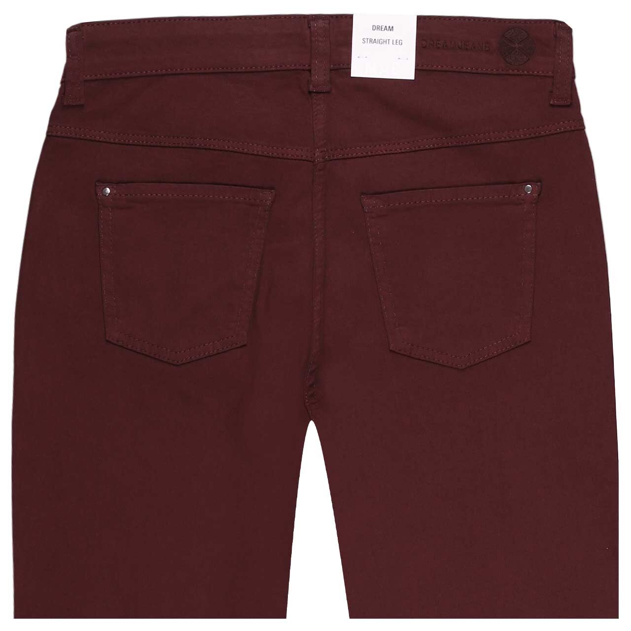 Stretch Damenjeans Dream von MAC in Burgunderrot, detaillierte Rückansicht