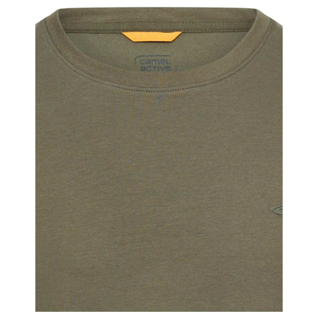 Herren T-Shirt von Camel active in Olivgrün, detaillierte Vorderansicht