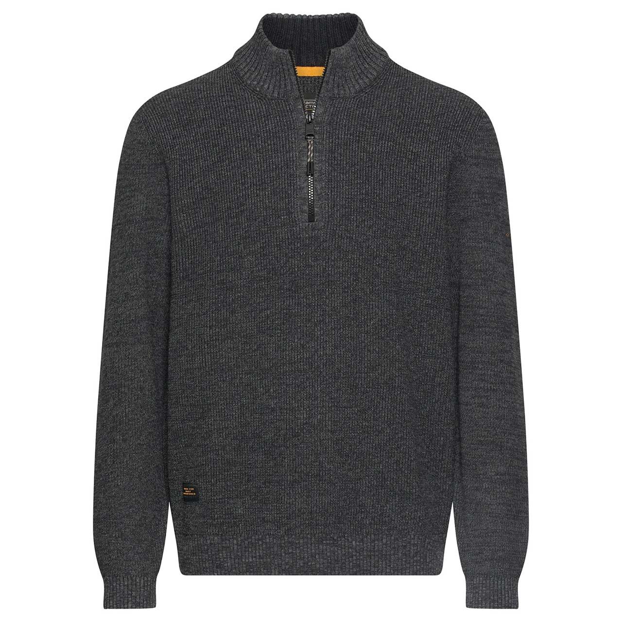 Camel active Herren Pullover Troyer gunmetal melange