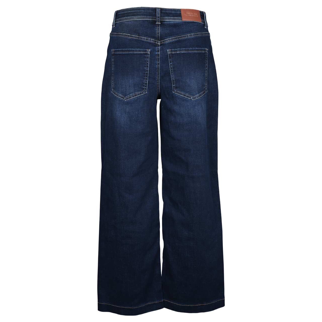 Stretch Damenjeans Emee Wide Leg von Street One in Dunkelblau angewaschen, Rückansicht