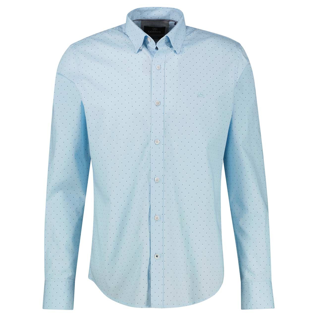 Lerros Herren Langarm Hemd ice blue print