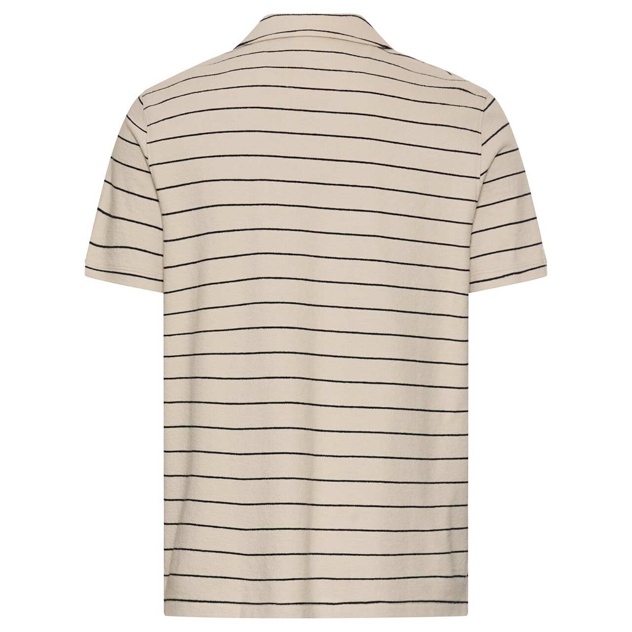 Herren Poloshirt von Camel active in Beige gestreift, Rückansicht