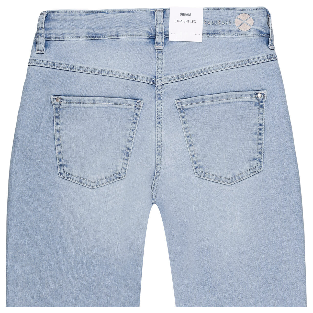Stretch Damenjeans Dream von MAC in Hellblau verwaschen, detaillierte Rückansicht