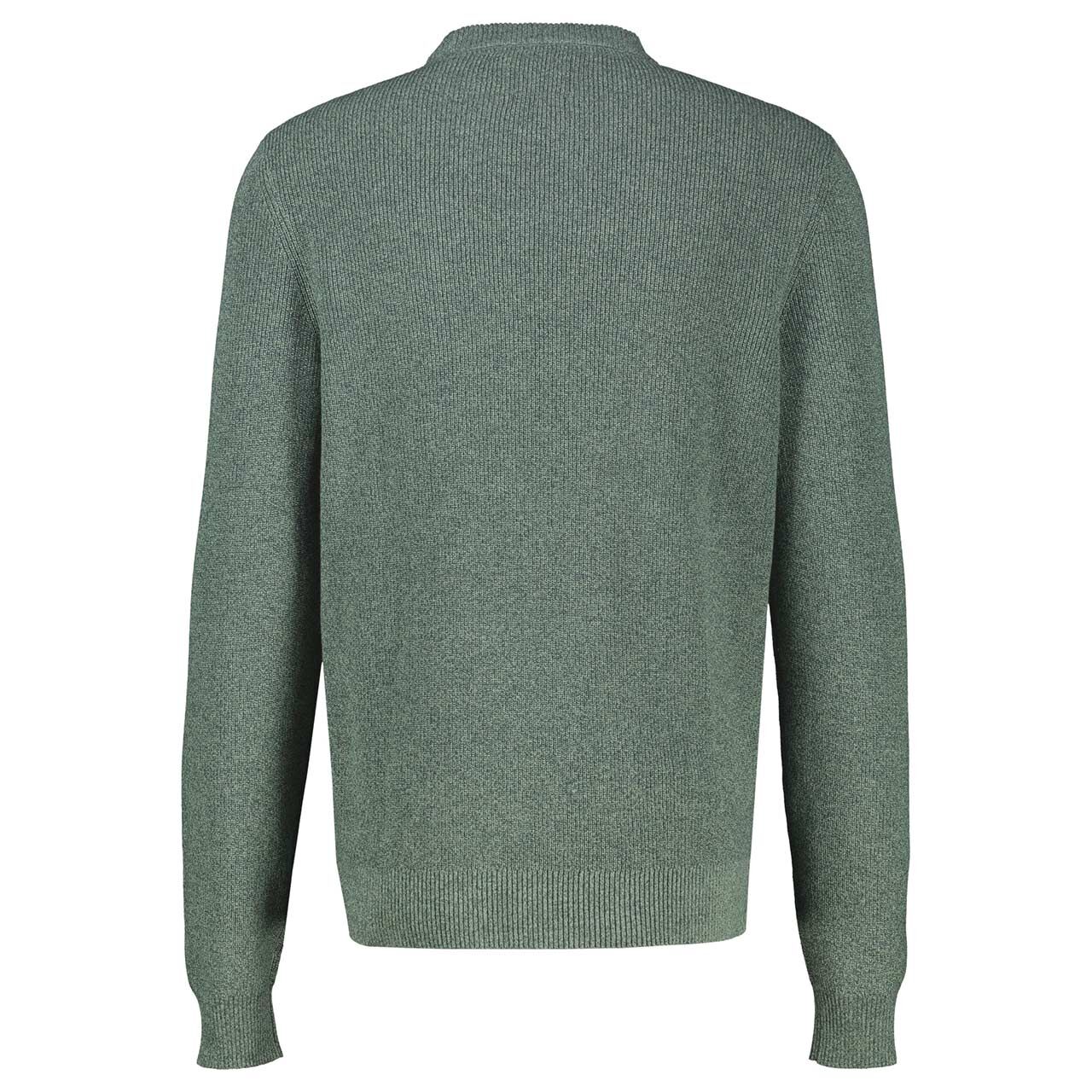 Herren Pullover von Lerros in Dunkelgrün meliert, Rückansicht