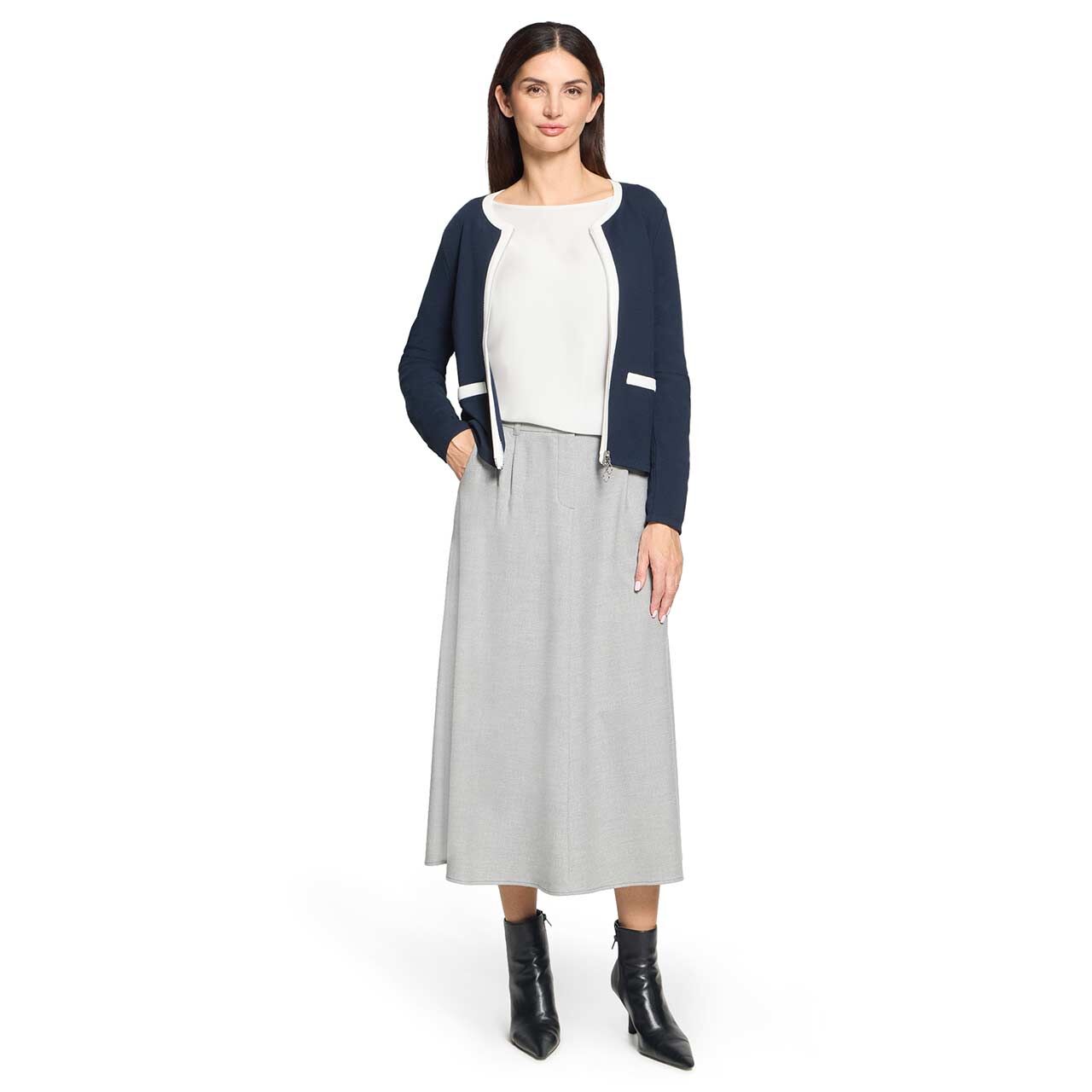 Damen Shirtjacke von Betty Barclay in Dunkelblau, Ganzkörperansicht