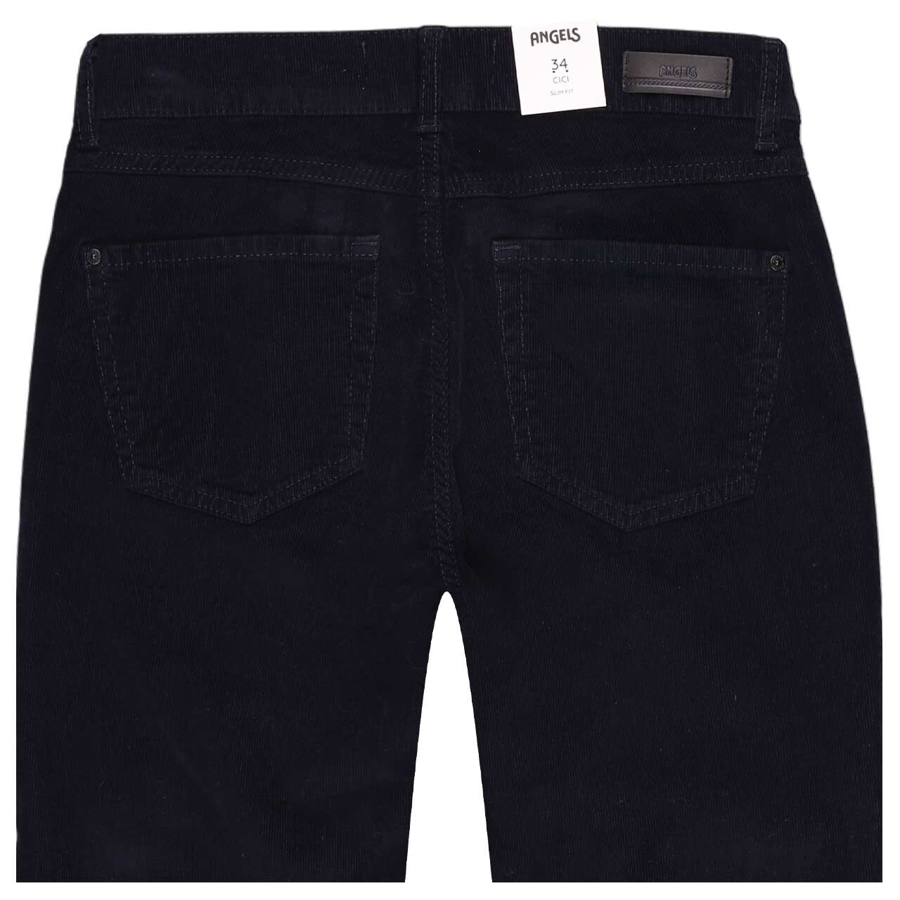Stretch Damen Cordhose Cici von Angels in Dunkelblau, detaillierte Rückansicht