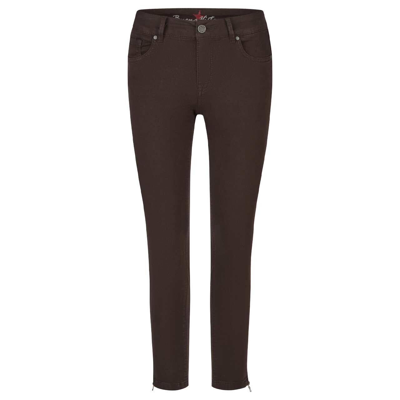 Damen Baumwollhose Italy V 7/8 Stretch Twill von Buena Vista in Dunkelbraun, Vorderansicht