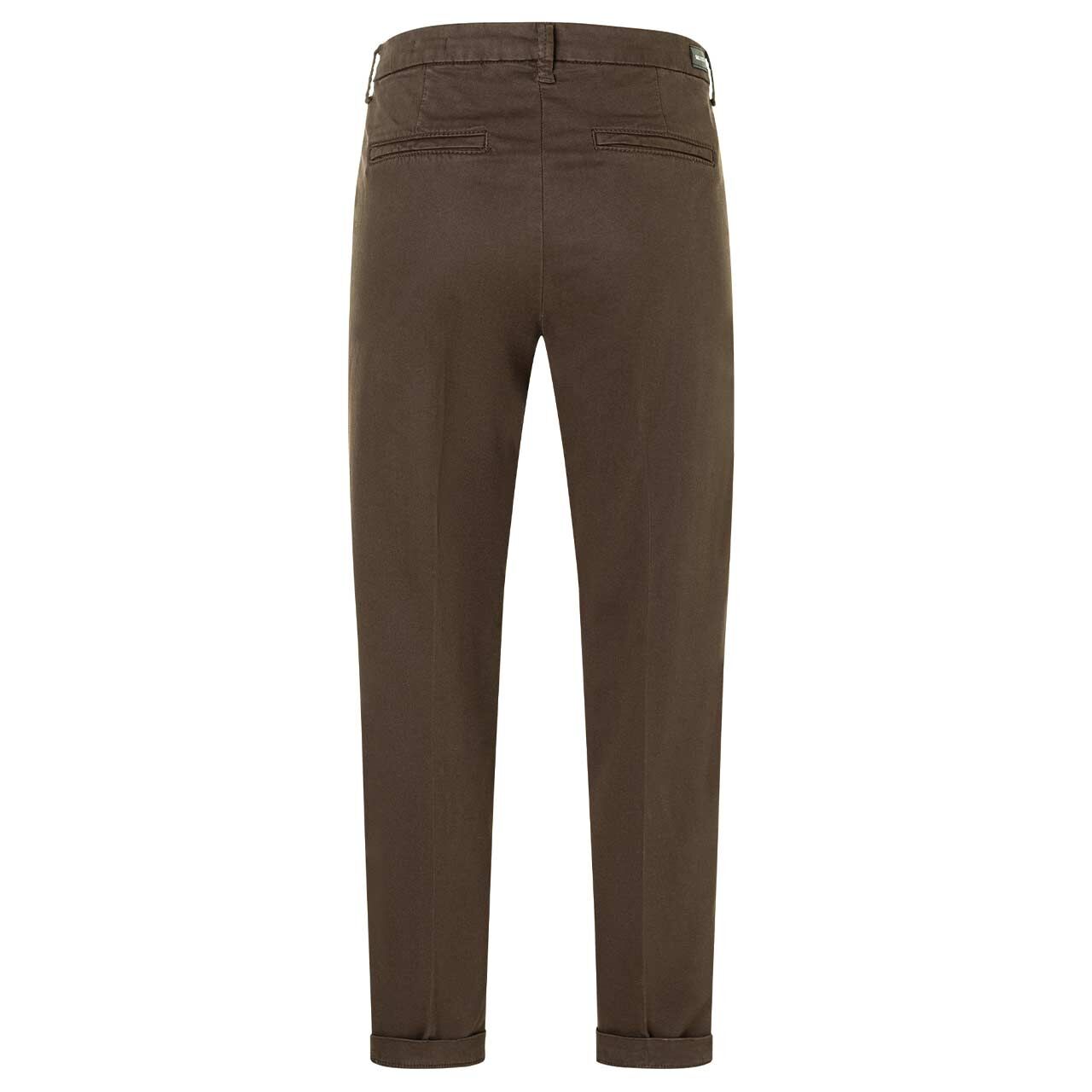 Damen 7/8 Baumwollhose Chino von MAC in Dunkelbraun, Rückansicht